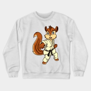 Cartoon chipmunk doing karate Crewneck Sweatshirt